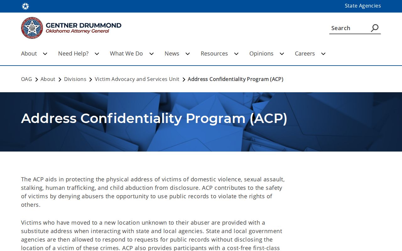 Broken Arrow previous residents Oklahoma Address Confidentiality Program